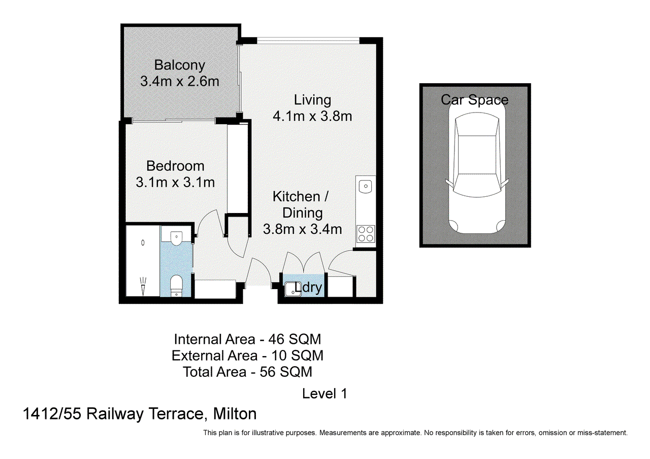 1412/55 Railway Terrace, MILTON, QLD 4064