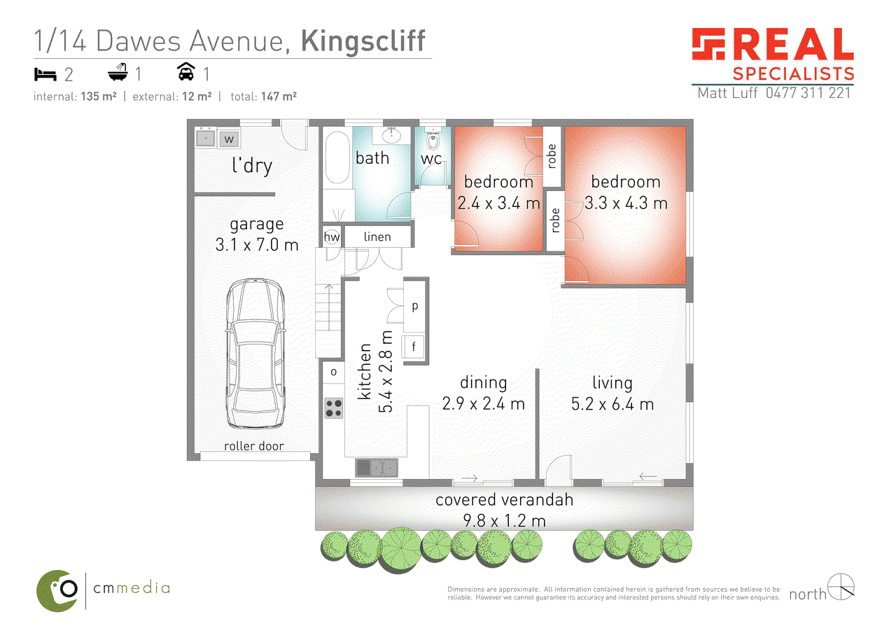 1/14 Dawes Avenue, KINGSCLIFF, NSW 2487