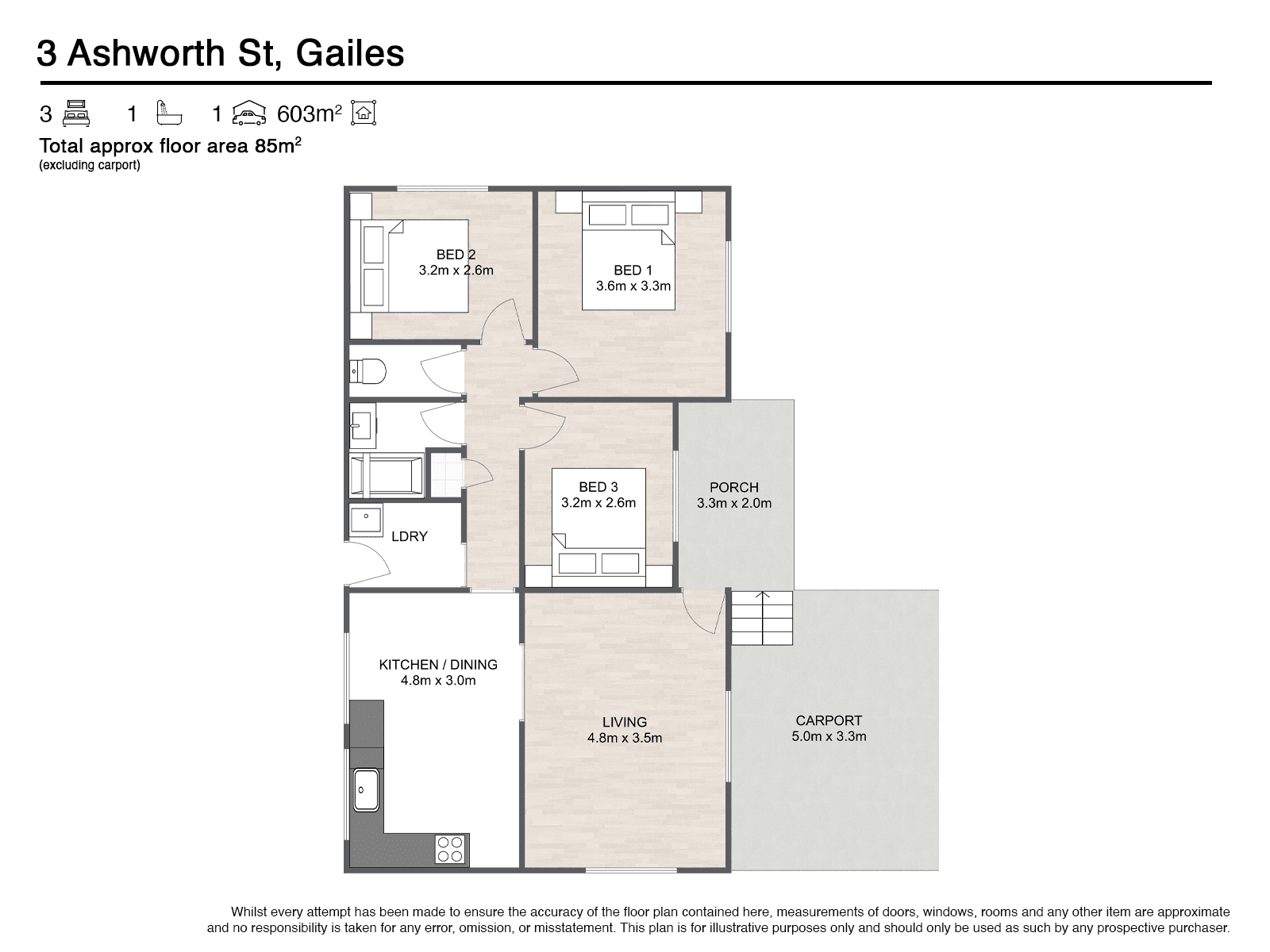 3 ASHWORTH STREET, GAILES, QLD 4300