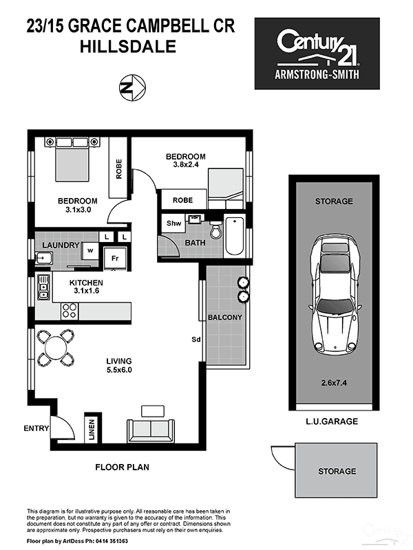 23/15 Grace Campbell Crescent, Hillsdale, NSW 2036