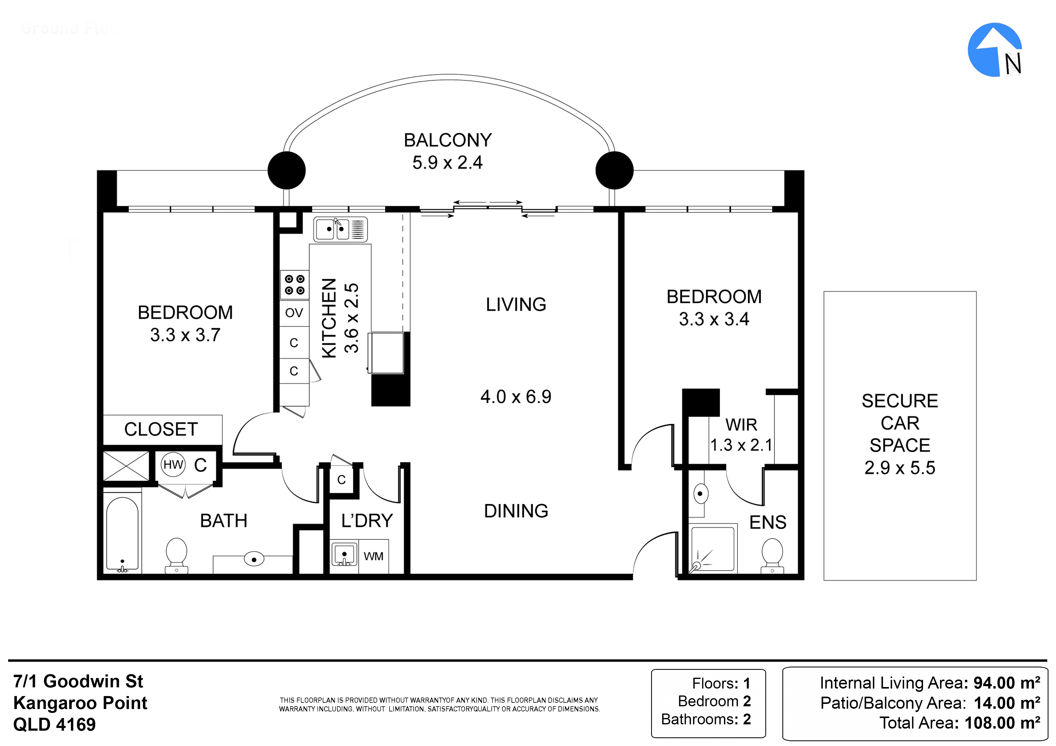 7/1 Goodwin Street, Kangaroo Point, QLD 4169