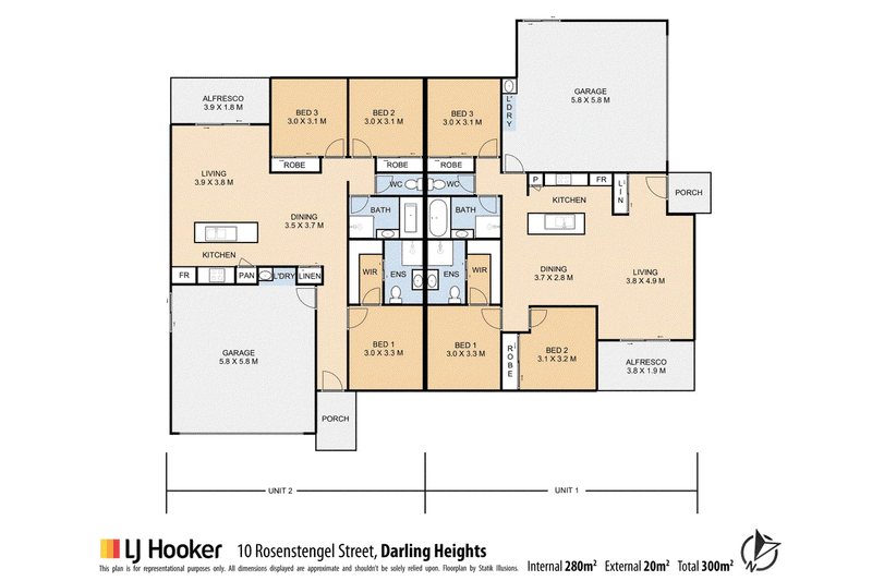 1 & 2/10 Rosenstengel Street, DARLING HEIGHTS, QLD 4350