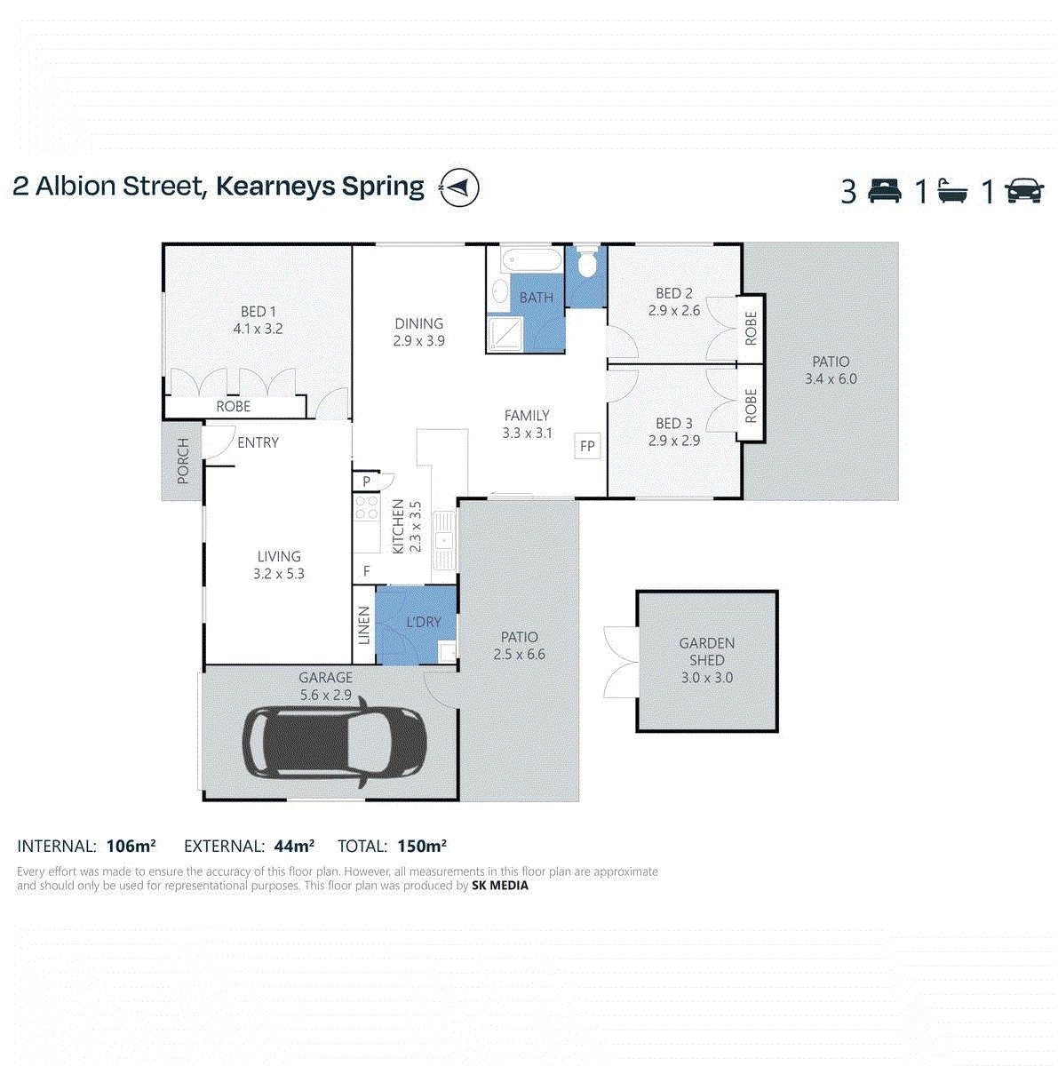 2 Albion Street, KEARNEYS SPRING, QLD 4350