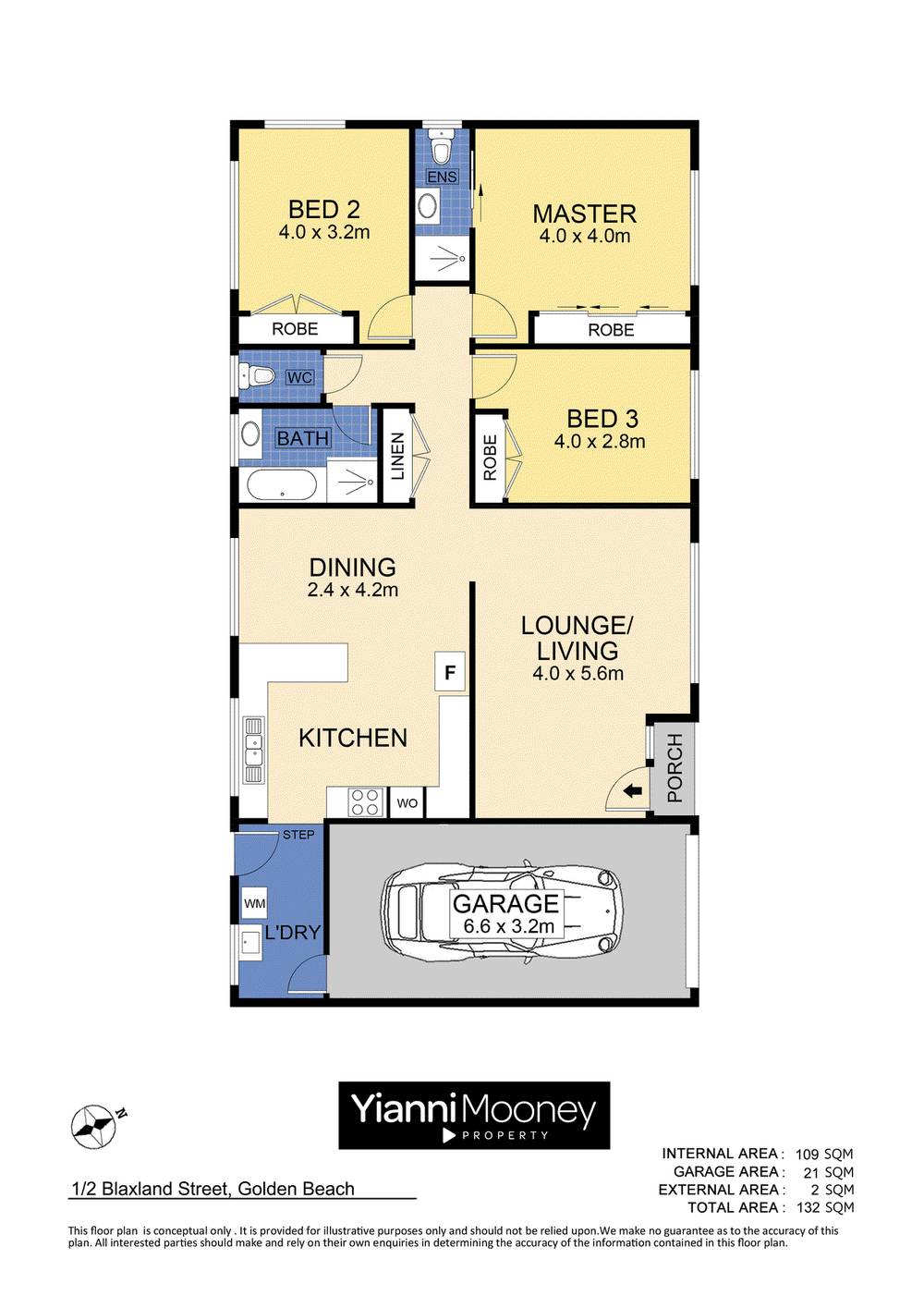 1/2 Blaxland Street, GOLDEN BEACH, QLD 4551