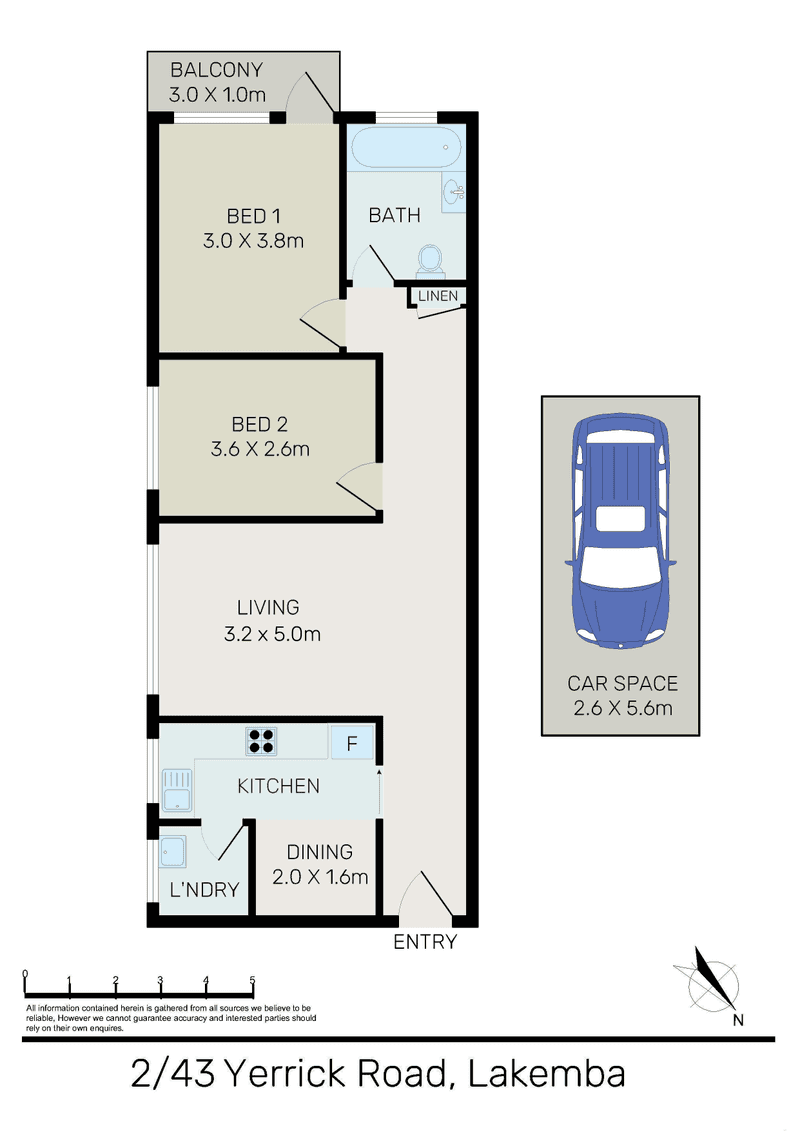 2/43 YERRICK ROAD, LAKEMBA, NSW 2195