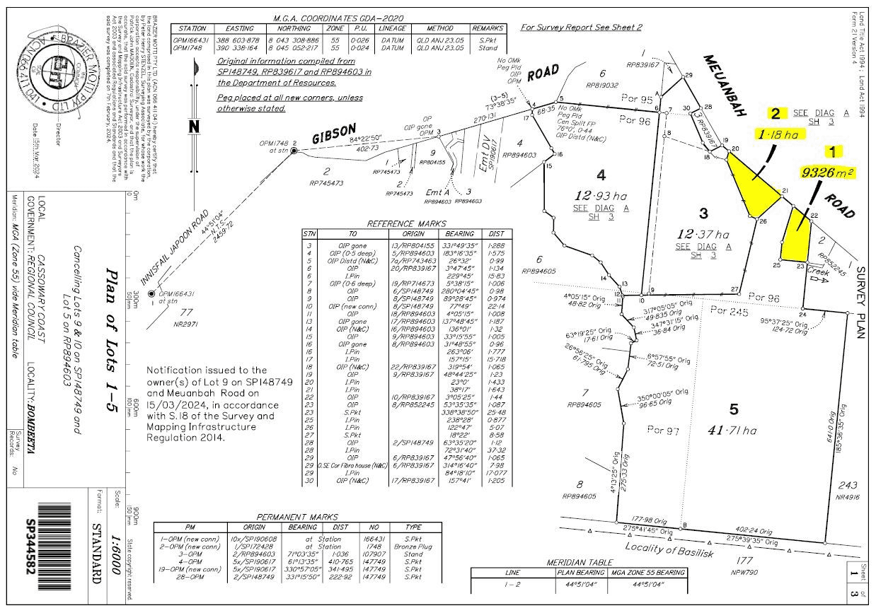 Lots 1 & 2 Meuanbah Road, Bombeeta, QLD 4871