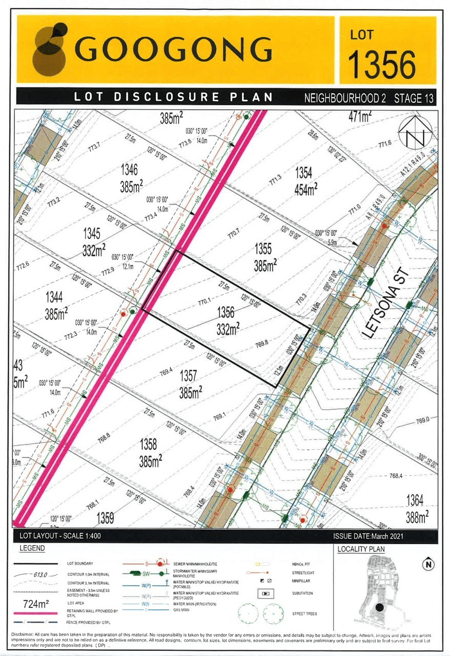 Lot 1356/ Letsona Street, GOOGONG, NSW 2620