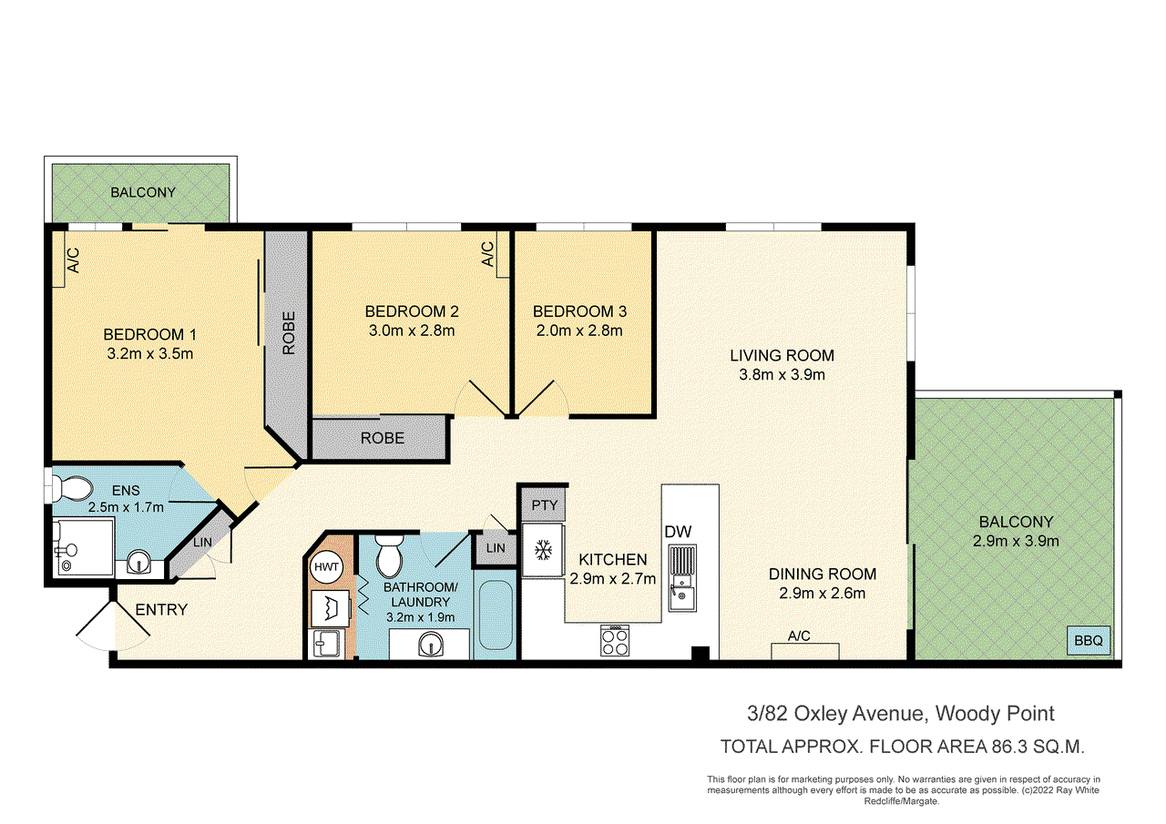 3/82 Oxley Avenue, WOODY POINT, QLD 4019