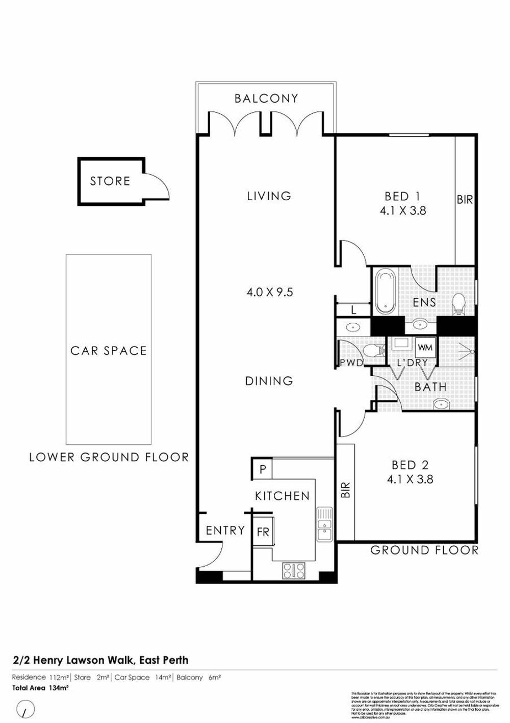 Unit 2/2 Henry Lawson Walk, East Perth, WA 6004