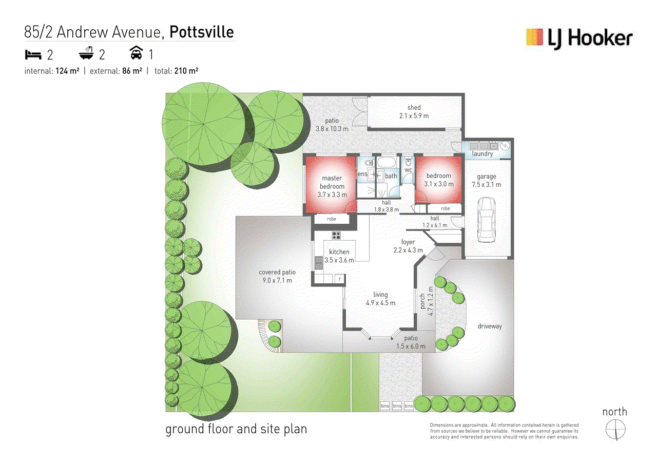 2/85 Andrew Avenue, POTTSVILLE, NSW 2489
