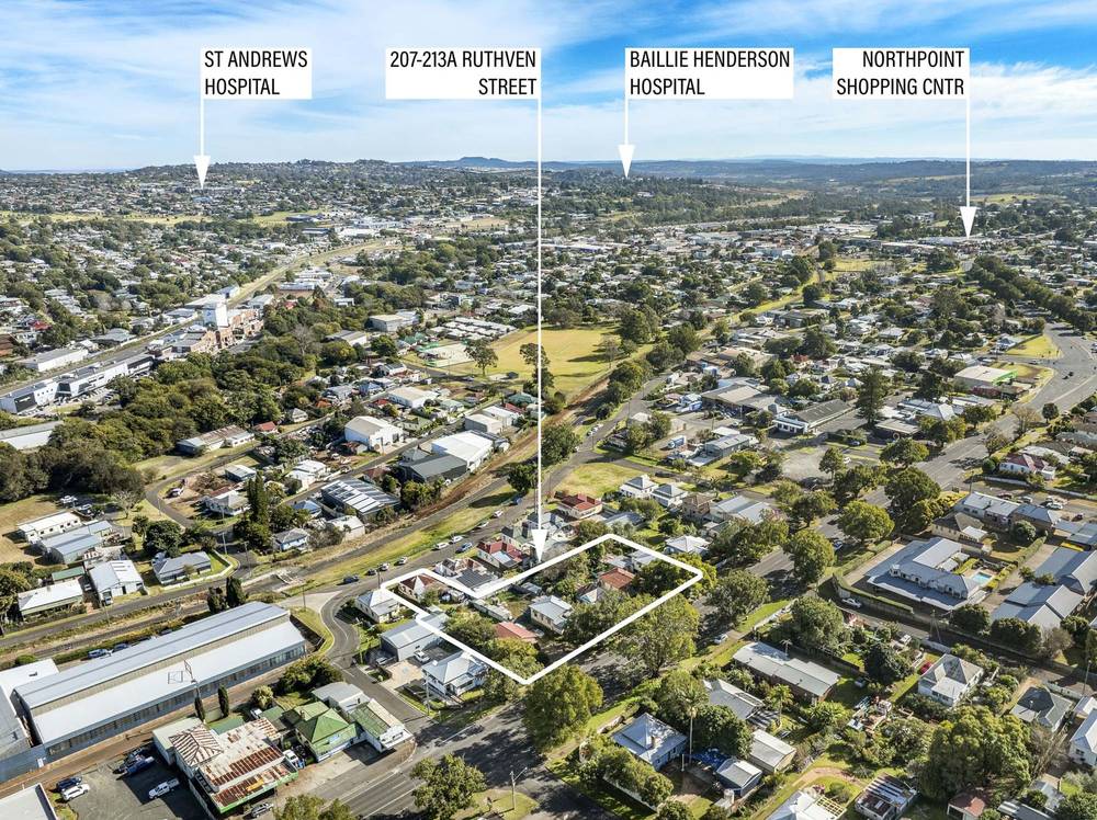 207, 209, 211 & 213a Ruthven Street &  26 Gordon Street, NORTH TOOWOOMBA, QLD 4350