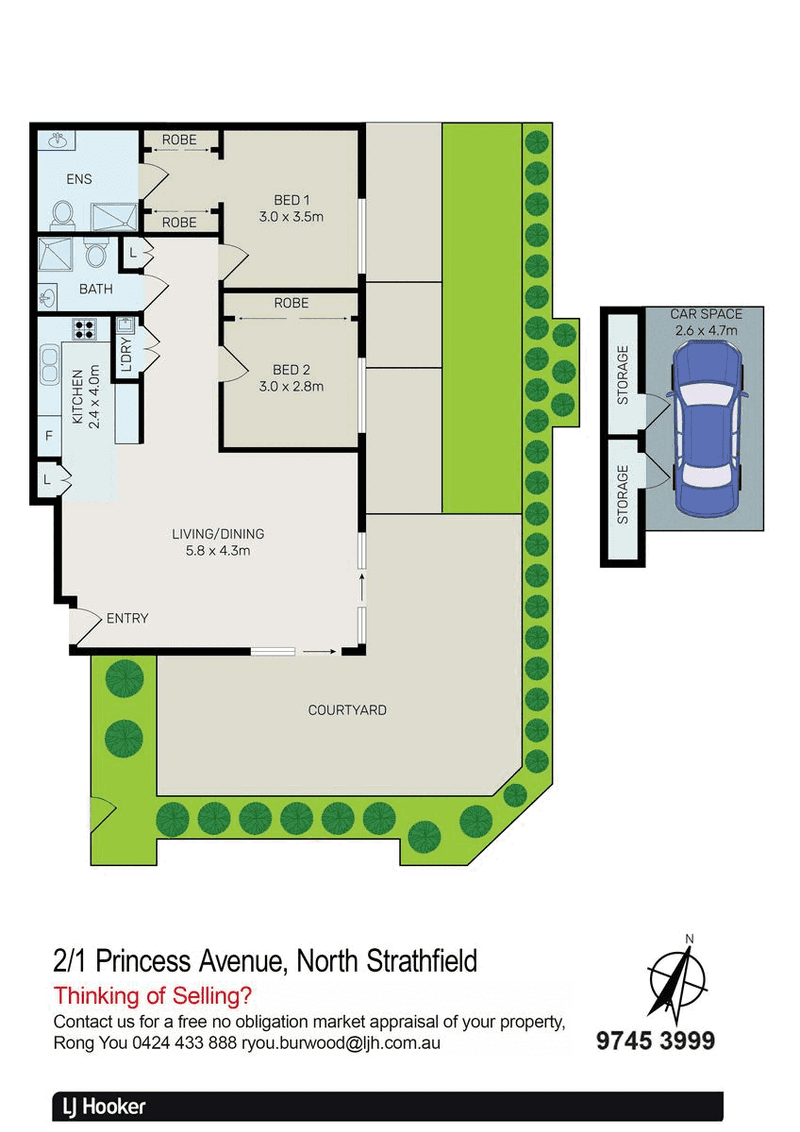 2/1 Princess Avenue, NORTH STRATHFIELD, NSW 2137