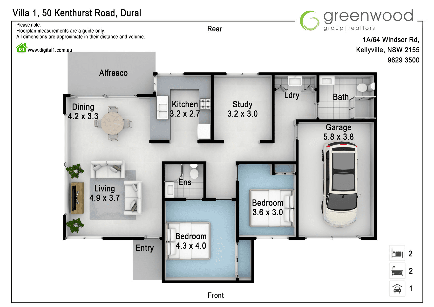 Villa 1, 50 Kenthurst Road, DURAL, NSW 2158